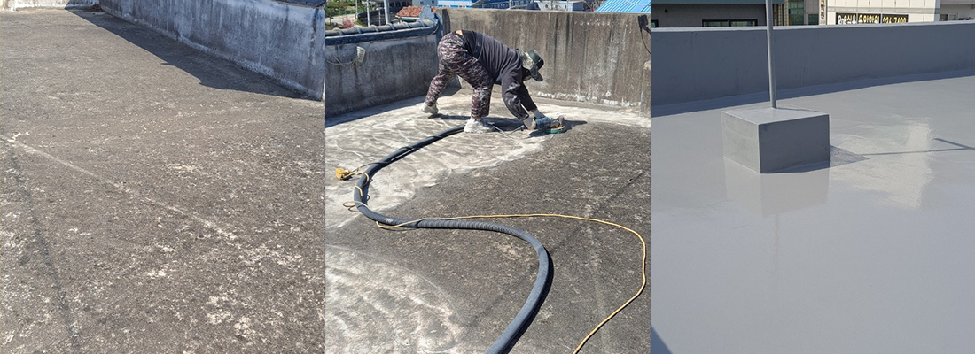 옥상면갈이및방수작업