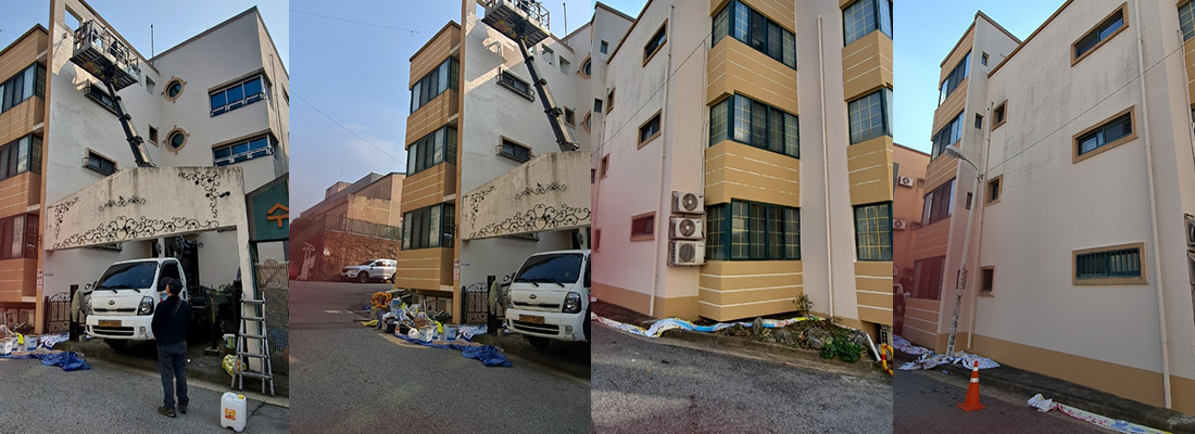 빌라외부 도색 및 창틀실리콘작업